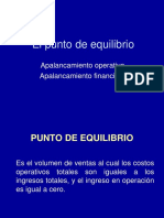 El punto de equilibrio. Apalancamiento operativo Apalancamiento financiero.pdf