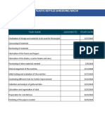 Gantt Chart For Pet Plastic Bottles Shredding Machi: Task Name Assigned To Start Date