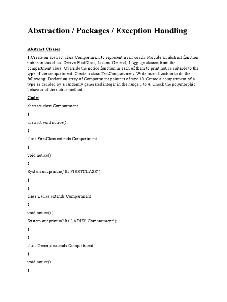 Exception Handling in Java Programs | PDF | Array Data Structure ...