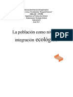 La Población Como Nivel de Integración Ecológico