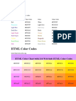 HTML Color Chart With 216 Web Safe HTML Color Codes