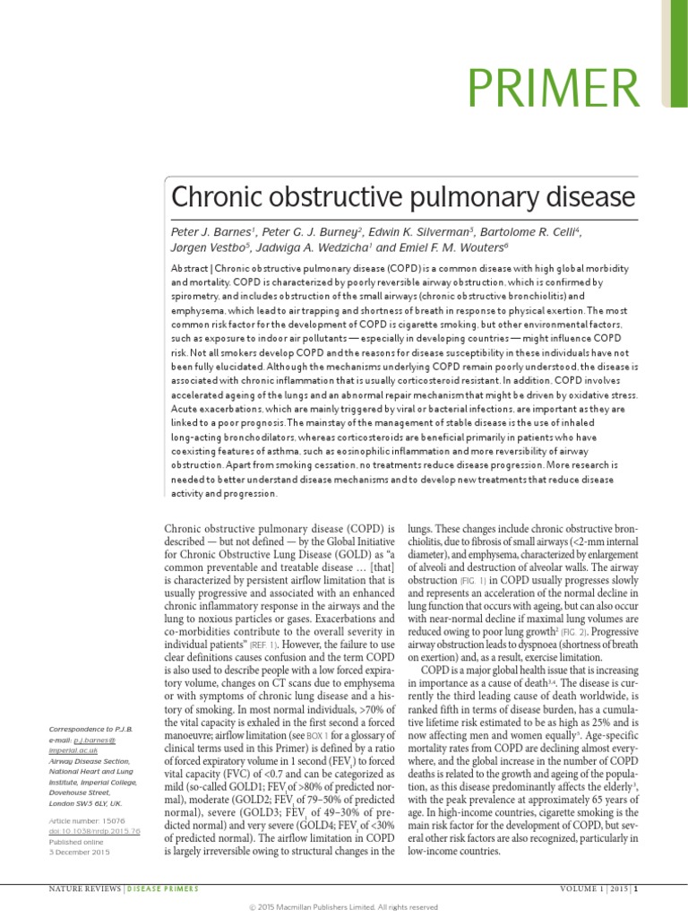 Chronic Obstructive Pulmonary Disease PDF | PDF | Chronic Obstructive ...