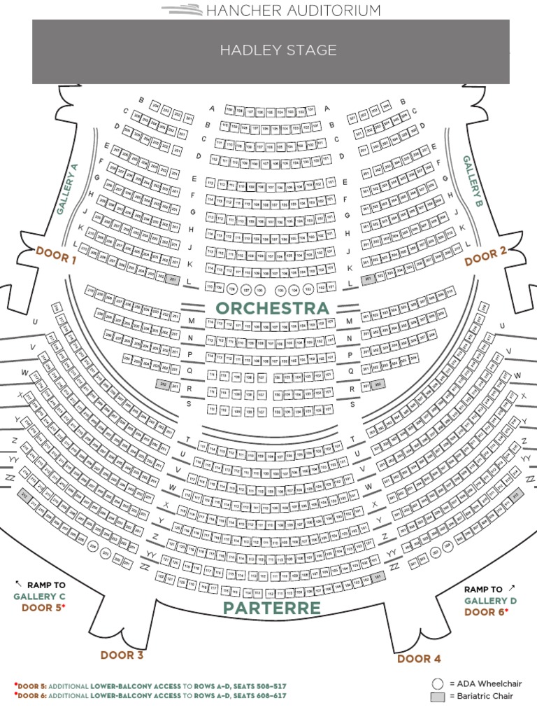 New Hancher Full Seating Map 2018a PDF Accessibility Disability