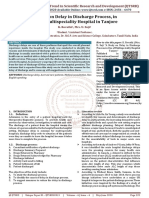 A Study On Delay in Discharge Process, in One of Multispeciality Hospital in Tanjore