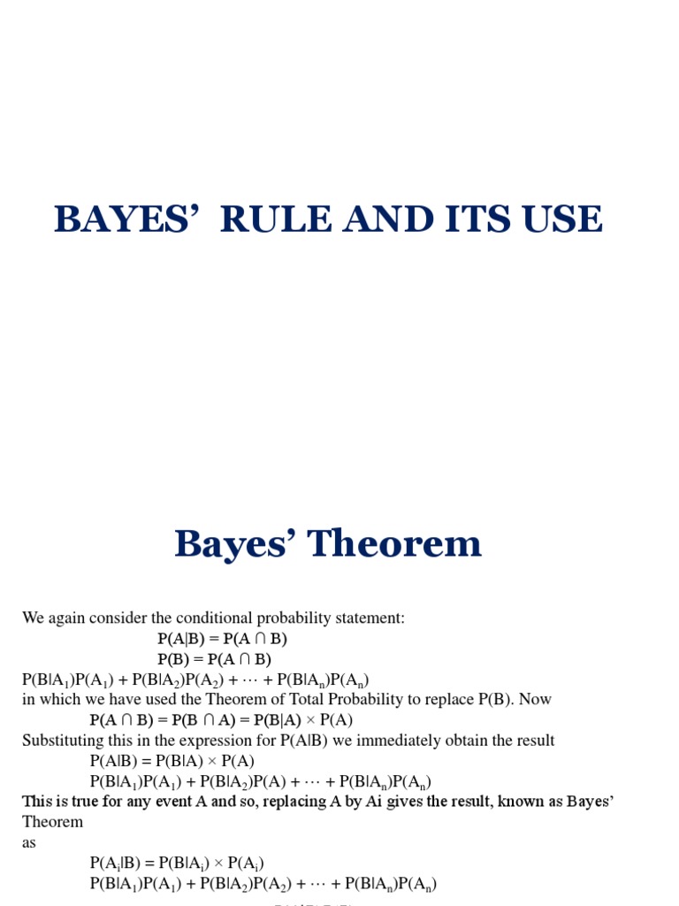 Bayes' Rule and Its Use | PDF | Applied Mathematics | Statistical Theory
