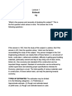 Estimati NG: Types of Estimates