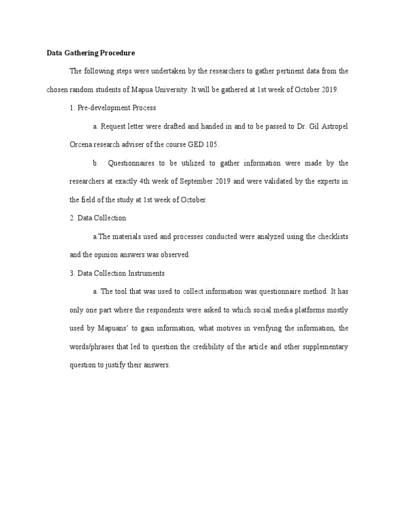 Data Gathering Procedure PDF
