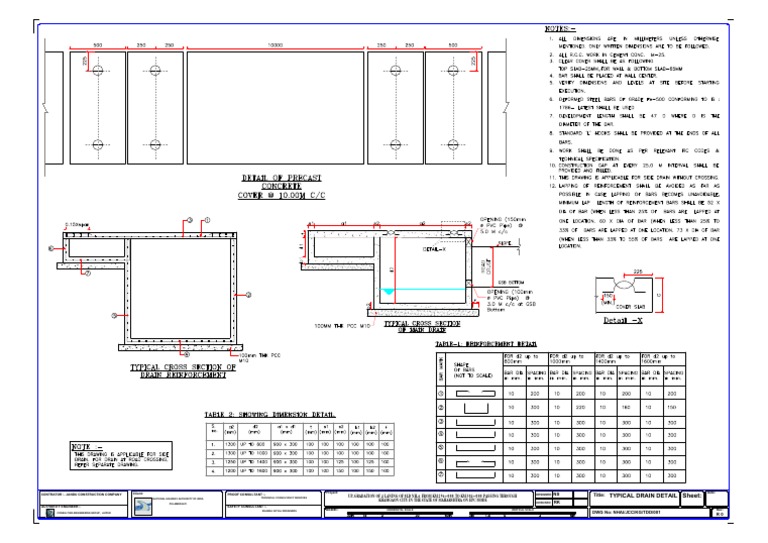 Sheet:: Typical Drain Detail | PDF | Transport