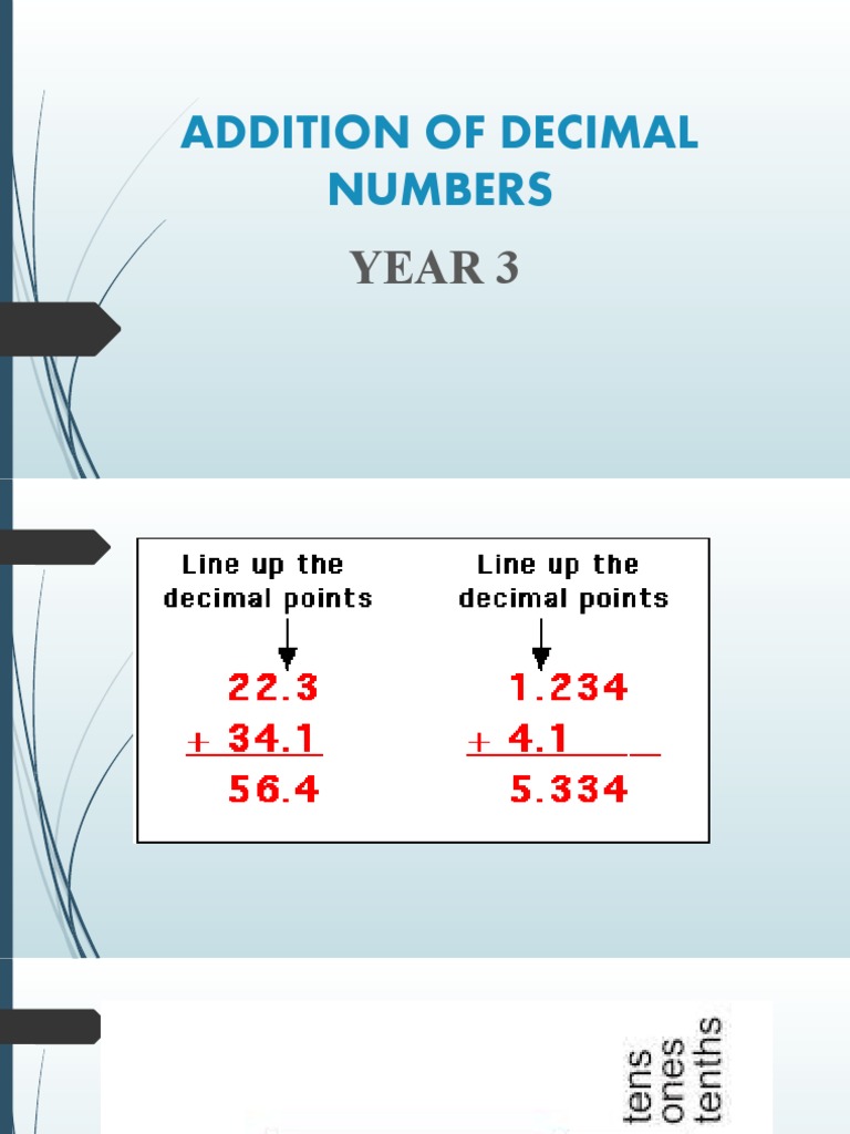 Addition & Subtraction of Decimal Numbers | PDF