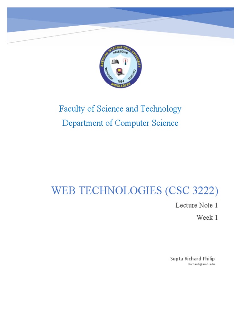 WT Lecture Notes 01 | PDF | Hypertext Transfer Protocol | World Wide Web