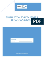 Translation For Key Stage 3 French Workbook I: Pupil Name: - Teacher