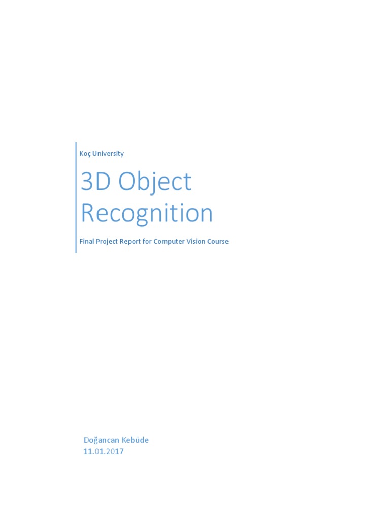 3D Object Recognition Report | PDF | Cluster Analysis | Computer File