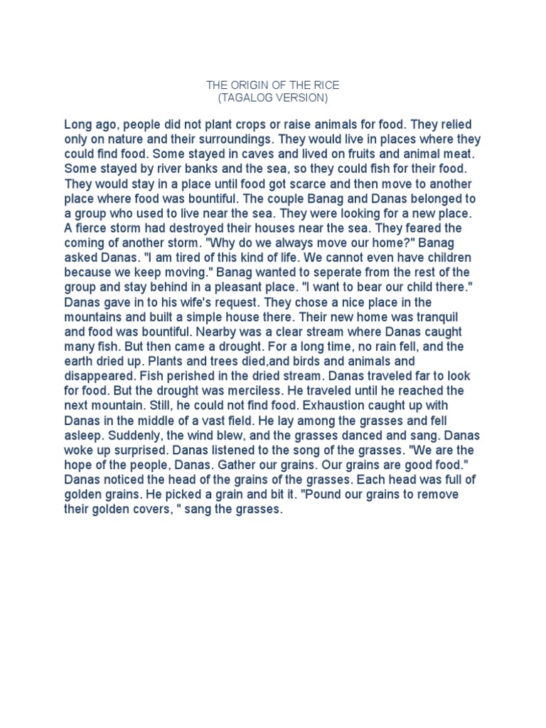 The Origin of The Rice | PDF