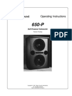 Operating Instructions: Self-Powered Subwoofer