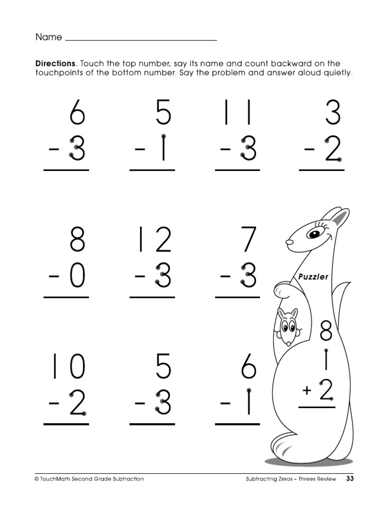 touch math worksheet pdf