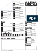 Old-School Essentials - Purist Character Sheet PDF