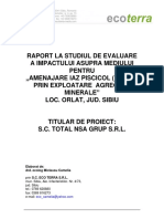 Raport La Studiul de Evaluare A Impactului Asupra Mediului - SC TOTAL NSA GRUP SRL IAZ - INURI 2 PDF