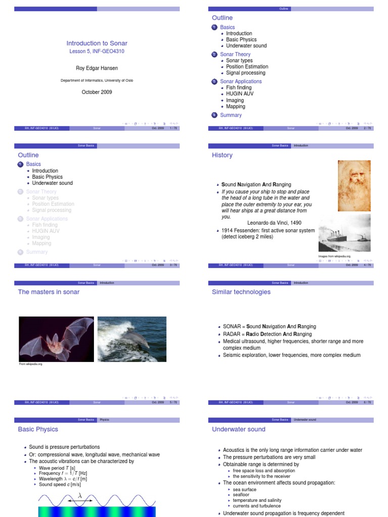 Sonar Basics and Applications Overview | PDF | Sonar | Sound