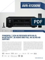 AVR-X1200W: Powerful 7.2Ch Av Receiver With Wi-Fi, Bluetooth, 3D Audio and Full 4K Ultra HD Support