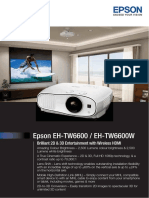 Epson EH-TW6600 / EH-TW6600W: Brilliant 2D & 3D Entertainment With Wireless HDMI