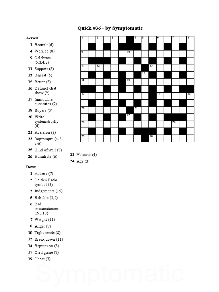 Crossword Puzzle Clues & Answers | PDF