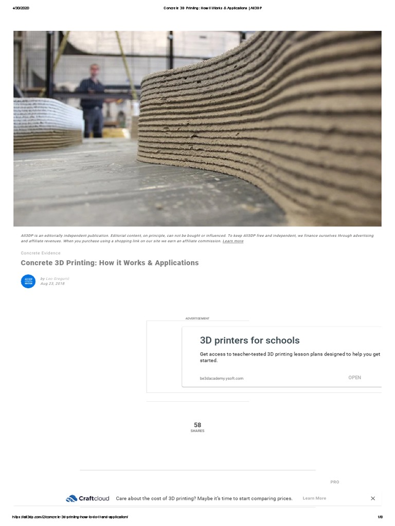 Concrete 3D Printing - How It Works & Applications - All3DP PDF | PDF ...