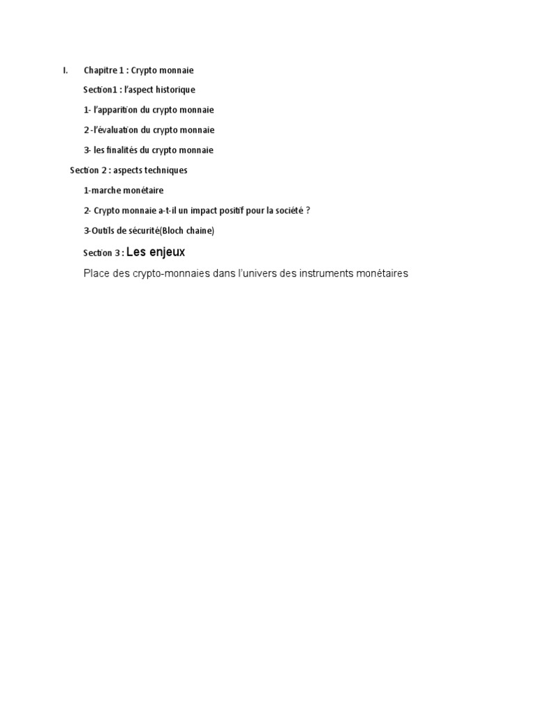 Crypto-monnaie : Histoire et enjeux | PDF