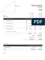 Tax Invoice: Invoice Date: Terms: Due Date: Bill To