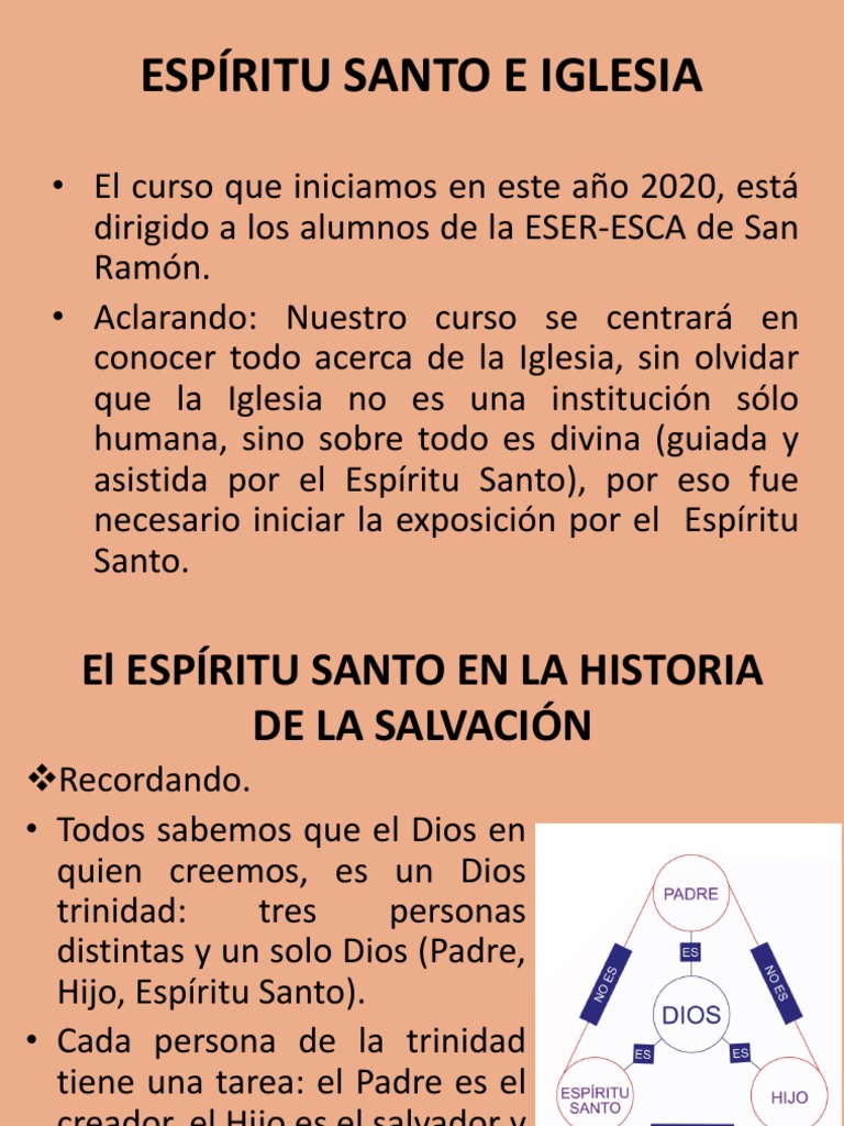 El Espíritu Santo en la Iglesia y Salvación | PDF | Pentecostés ...