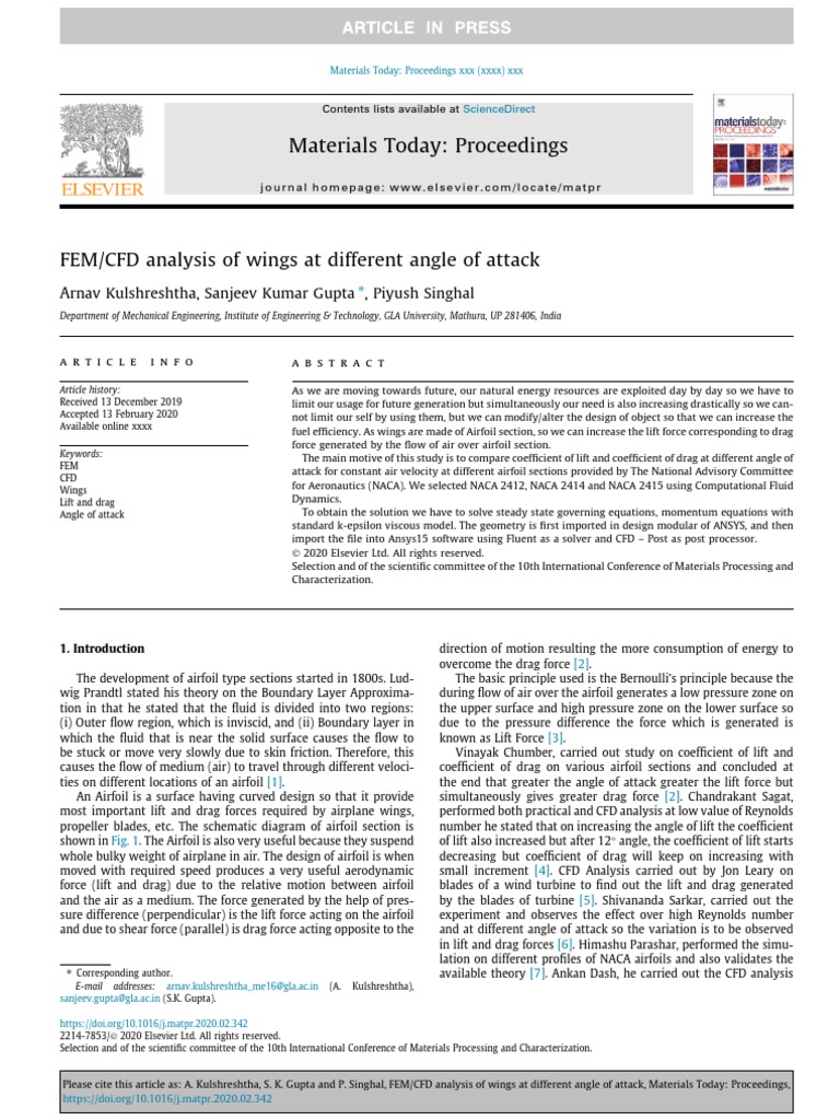 CFD Analysis of NACA Airfoil Lift/Drag | PDF | Lift (Force) | Airfoil