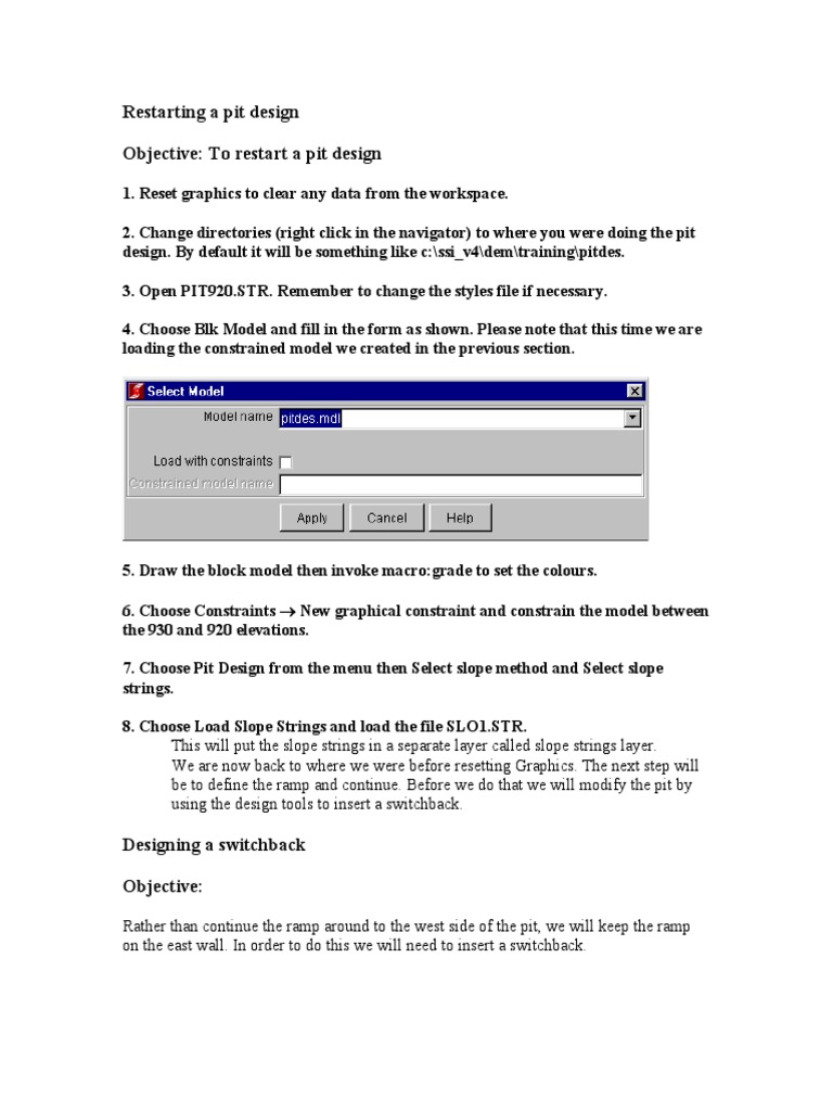 Restarting and Designing a Pit Layout | PDF | Software | Computing