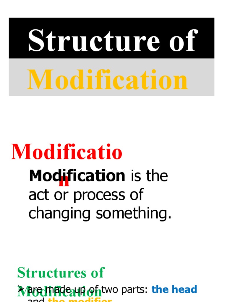 (GRAMMAR) Structure of Modification PDF