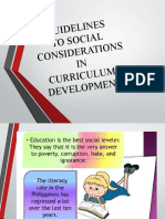 Guidelines To Social Considerations in Curriculum Development 1