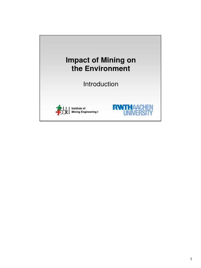 Impact of Mining On The Environment | PDF | Environmental Impact ...