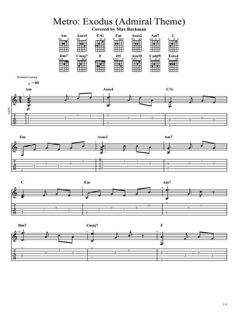 Metro Exodus (Admiral Theme) Covered by Max Backman PDF