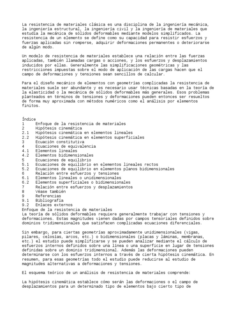Resistencia de Materiales | PDF | Resistencia de materiales ...