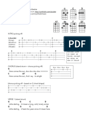Studiet skandaløse specificere HERE COMES THE SUN - Ukulele Chord Chart PDF | PDF | Song Structure | Songs