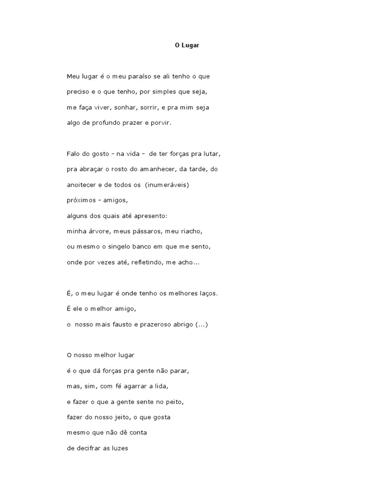 Poemas Identidade Lugar | PDF | Poesia | Ficção Geral