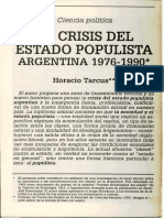 Horacio Tarcus, "La Crisis Del Estado Populista"