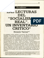 Horacio Tarcus, "Las Lecturas Del Socialismo Real: Un Inventario Crítico"