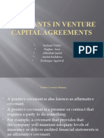 Covenants in Venture Capital Agreements: Sushant Yadav Raghav Arya Abhishek Jindal Anchit Sachdeva Kushagra Agarwal