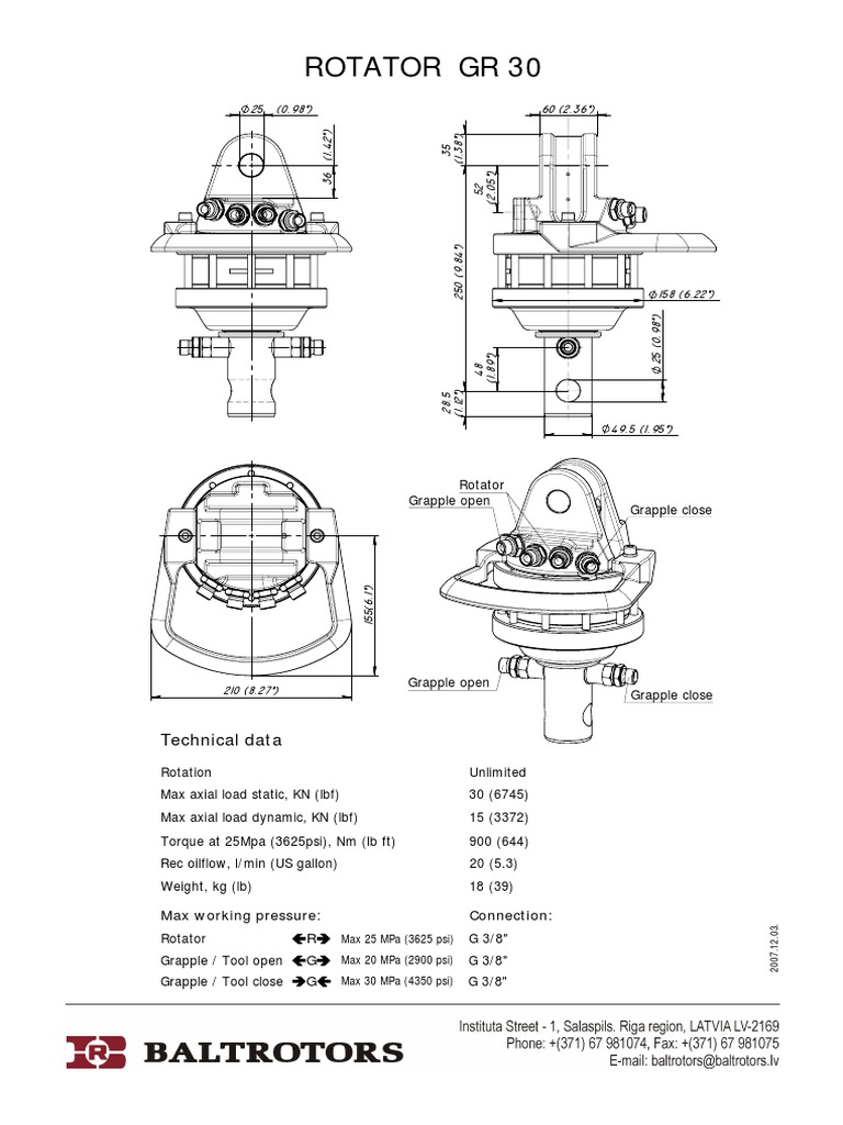 Hydraulischer Rotator GR30PFR I Rotatoren DE