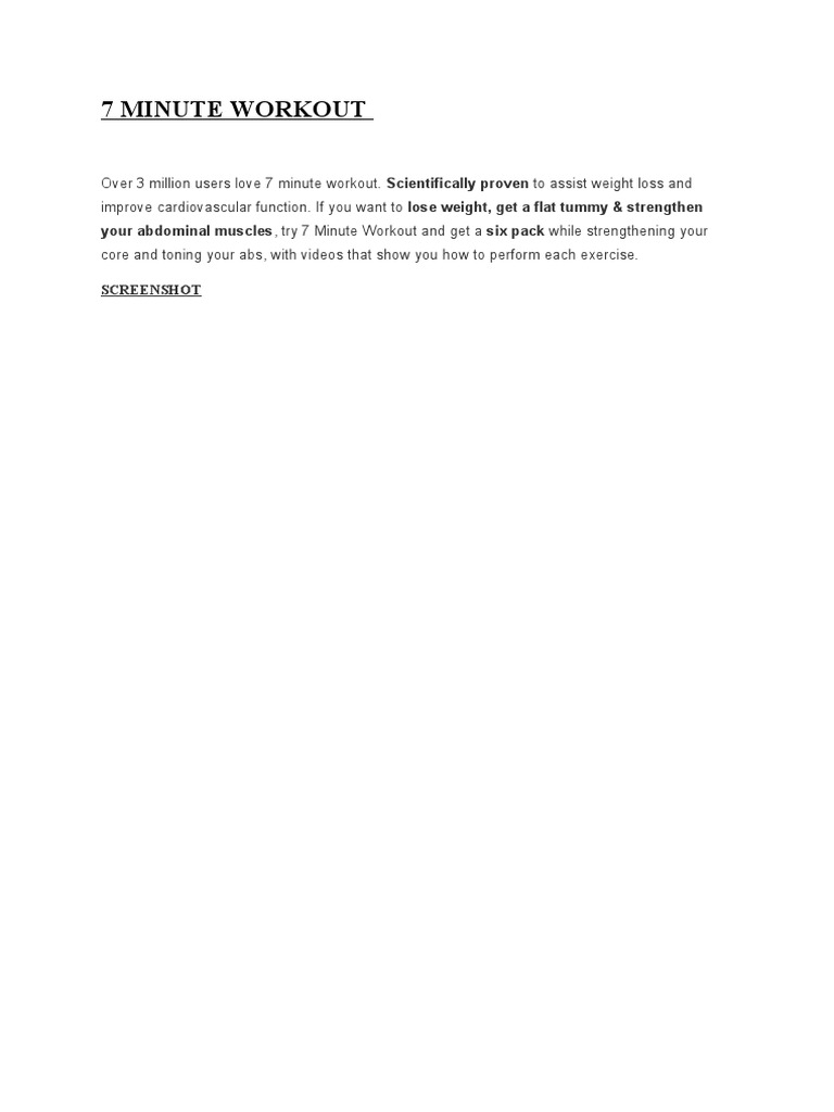 7 Minute Workout | PDF