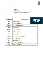 Ejercicios de Acidos y Sales