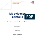 My Evidence Portfolio: Student S Name: Castro Guerrero Clarissa