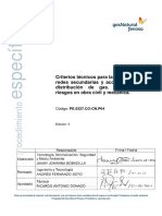 Criterios Técnicos para La Construcción de Redes Secundarias y Acometidas para La Distribución de Gas. Prevención de Riesgos en Obra Civil y Mecánica