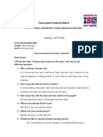 Universidad Estatal de Bolívar: English Homework NAME: Alexis Tixilema DATE: 9 de Julio 2020