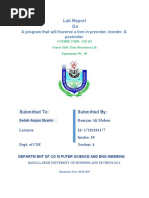 Lab Report On: A Program That Will Traverse A Tree in Preorder, Inorder, & Postorder