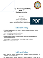 Image Processing (RCS082) Unit V Huffman Coding