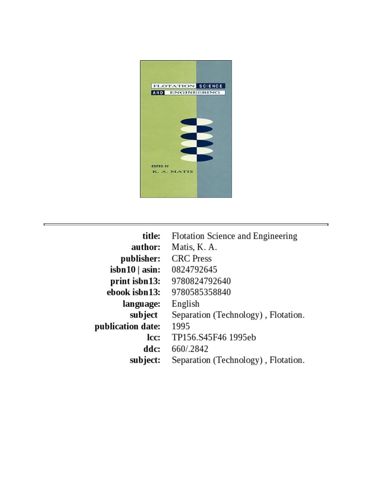 K.A. Matis - Flotation Science and Engineering-CRC Press